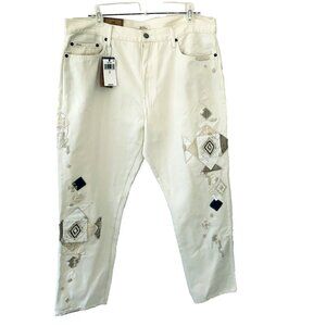 NWT $298 Polo Ralph Lauren Woman The Avery Boyfriend Embroidered Jeans Size 33